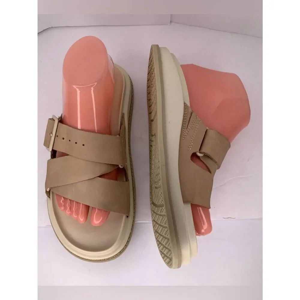Chaco Townes Angora Nubuck Beige Women's Slide Sandals Sleek Casual Sz 7